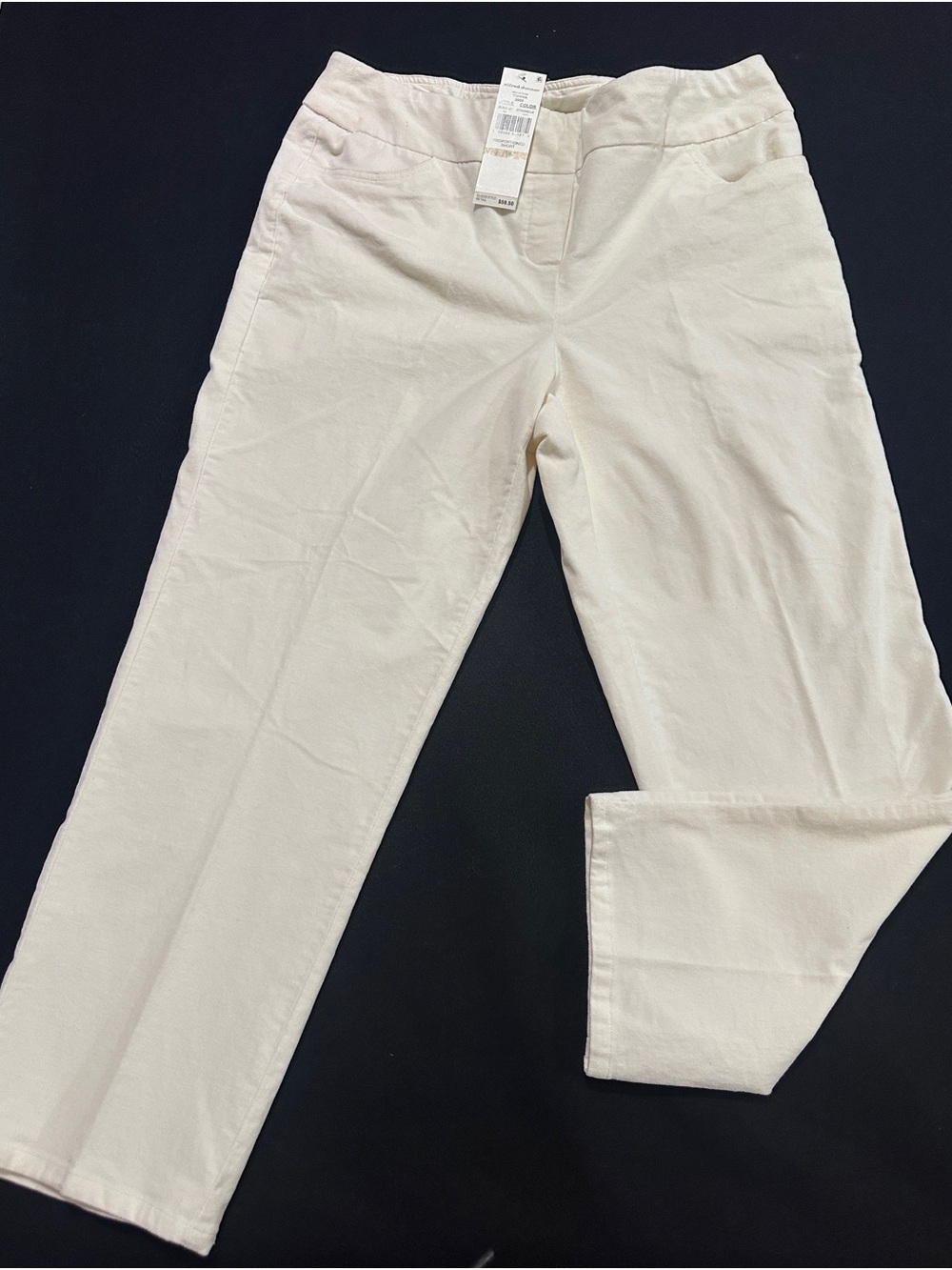 Alfred Dunner Ivory Straight-Leg Pants.  New with tags. Size 14p